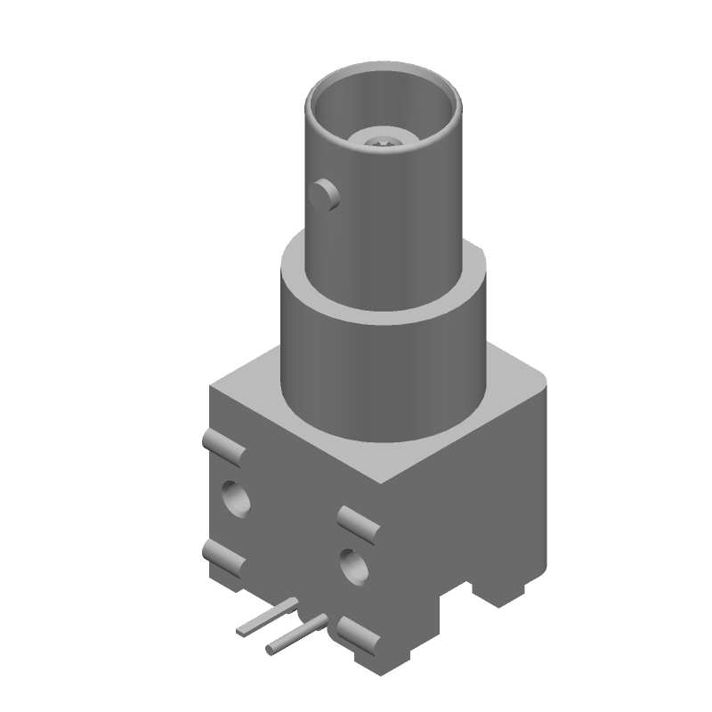 Right Angle BNC Jack, 50 Ohm, 4GHz, Female, PBT/Tin