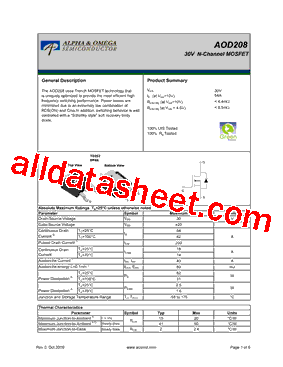 30 V N-Channel MOSFET, 54 A, TO-252 DPAK