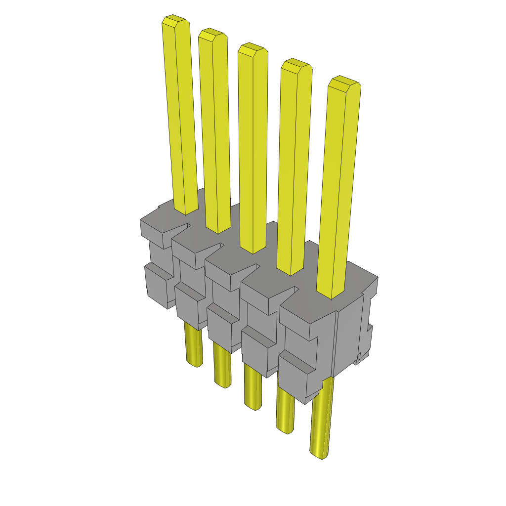 Through-hole Micro Header, 0.050" x 0.100" Pitch