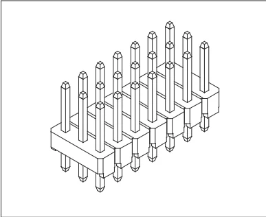Triple Row Vertical Pin Header