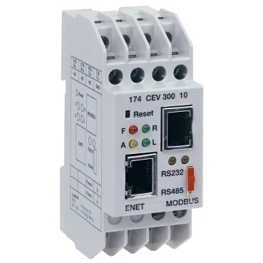 Modbus RTU/ASCII–Ethernet 10Base‑T Bridge, RS‑232/RS‑485, DIN‑rail